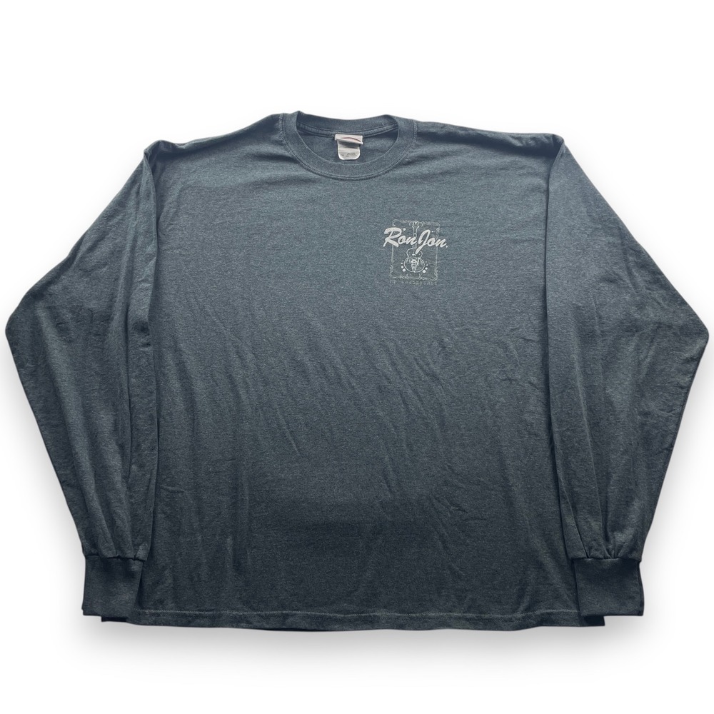 Ron Jon Surf Shop Ft Lauderdale Guitar Graphic Long Sleeve Shirt Gray 2XL
